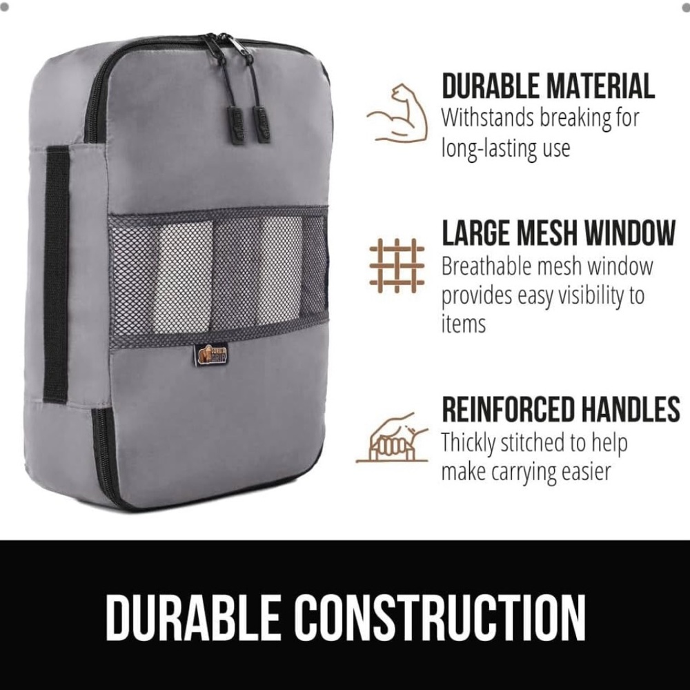 Gorilla Grip 6 piece set travel Packing Cubes - Picture 16 of 16
